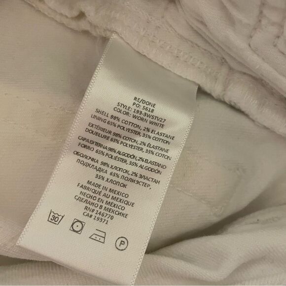 RE/DONE 70's Stovepipe Jeans Button Fly Raw Hem White Size 26 - Picture 6 of 7